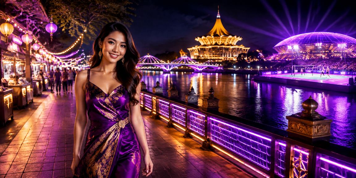 Pemandangan bertaruh di Kuching dengan gaya Melayu yang menarik